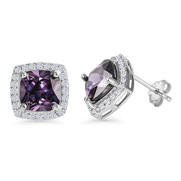 Cushion Cut Stud Earring